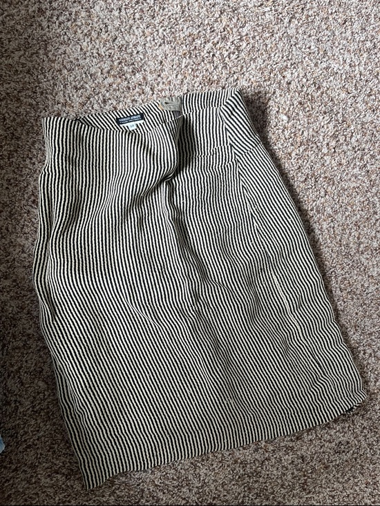 Giorgio Armani Dresses & Skirts - Giorgio Armani Black and Cream Striped Pencil Skirt